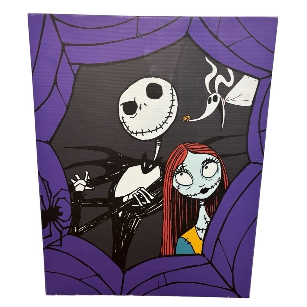 Disney’s Nightmare Before Christmas Jack  & Sally Purple and White Canvas Art